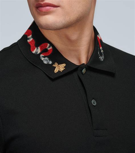 black gucci collar shirt|gucci polo snake collar.